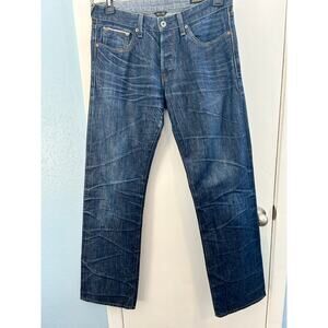 Lucky Brand Jeans 221 Slim Straight Selvedge 32x32 Button Fly Grunge Punk